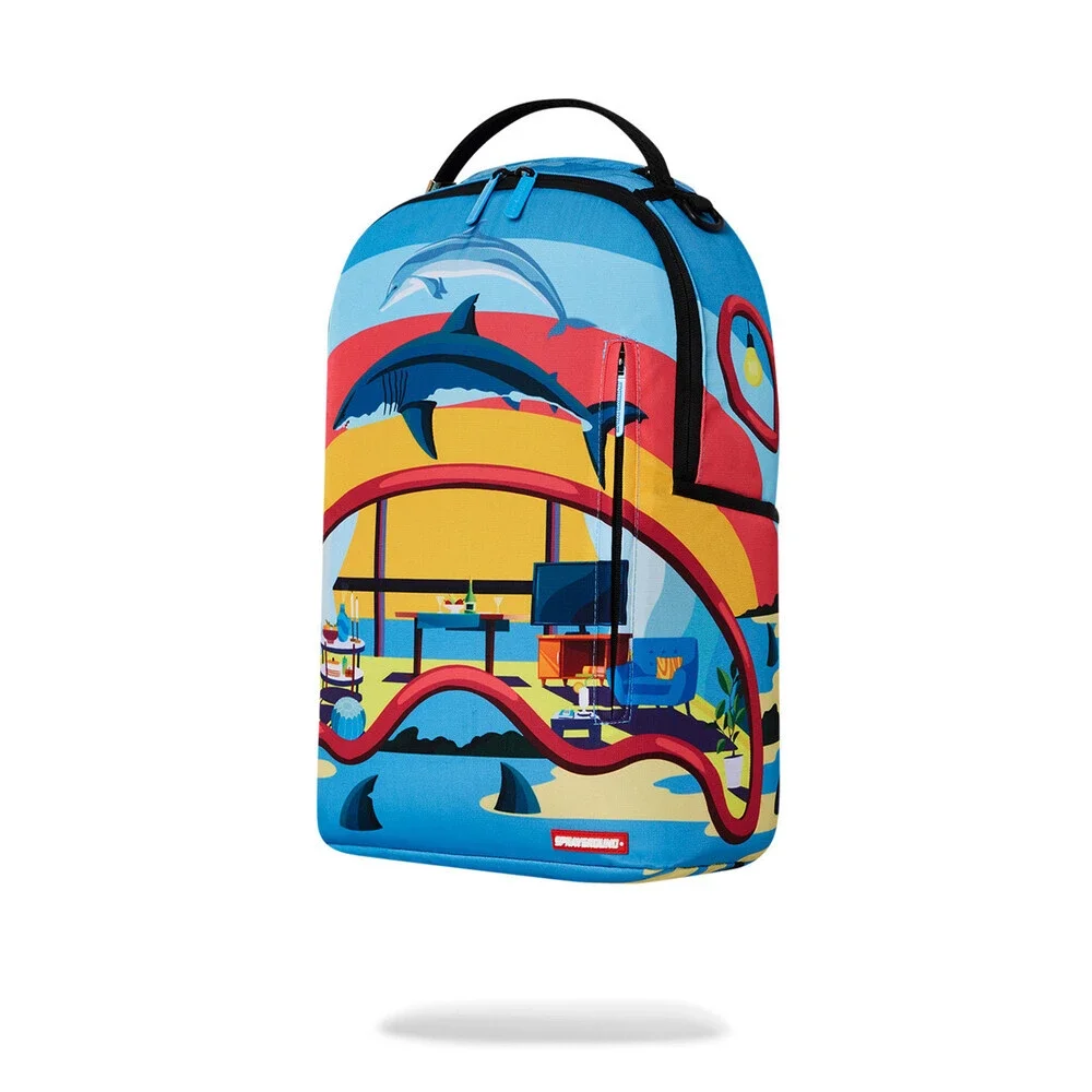 Sprayground Realtor Shark DLXSR Backpack Unisex Multi Adjustable Strap Bag SPR68